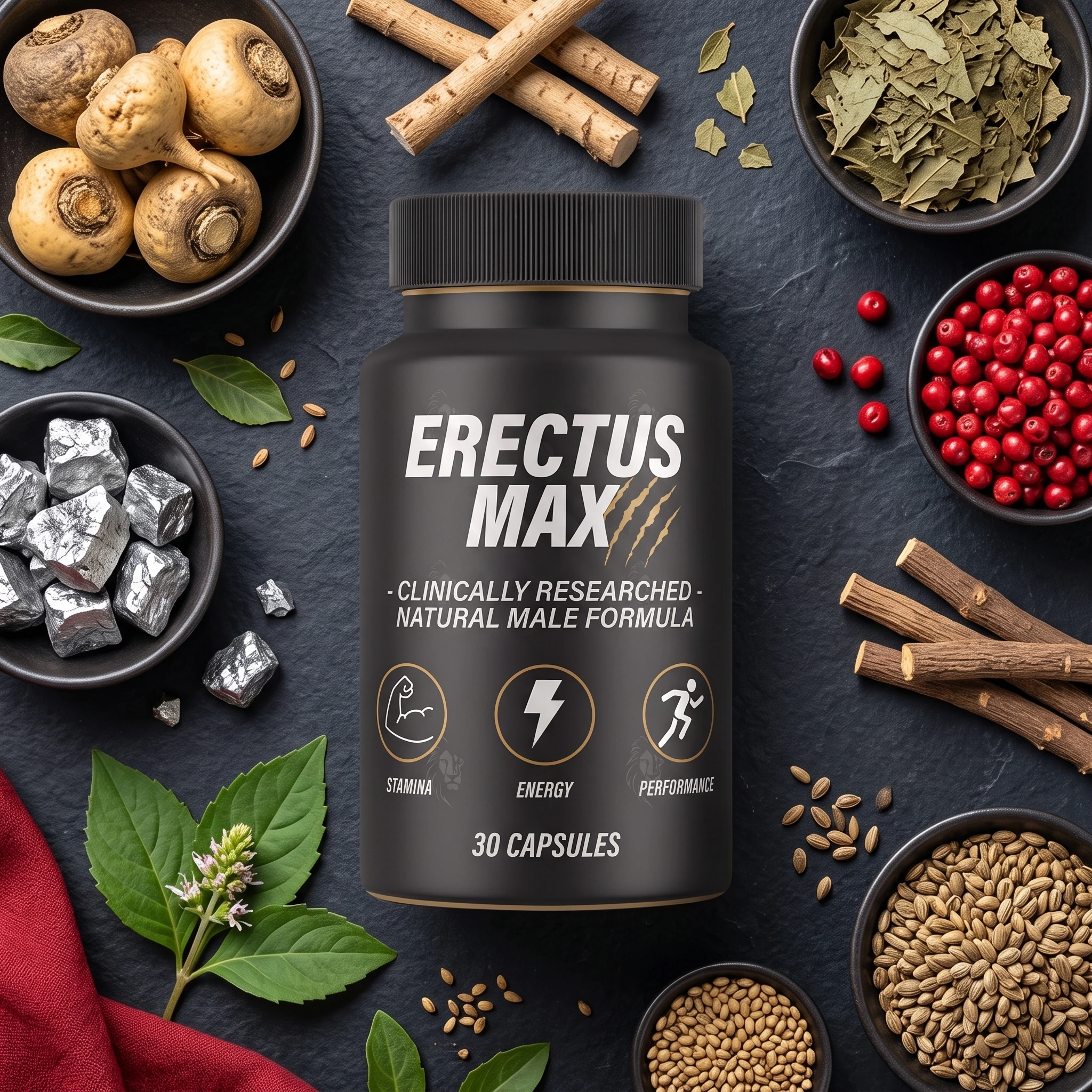 Ingrédients naturels d'ErectusMax